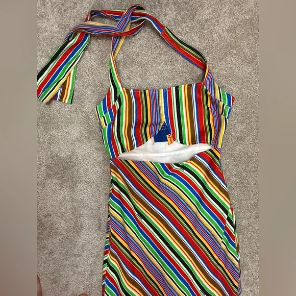 SIMON MILLER PIKO STRIPED LINEN MAXI DRESS - Picture 6 of 16